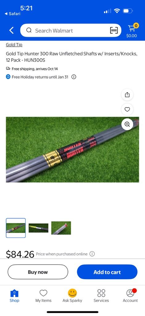 NEW Gold Tip Hunter 300 Arrow Shafts 12 Pack