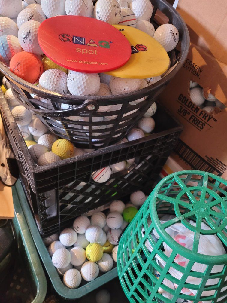 Bulk Mixed Used Golf Balls Lot - Titleist, Callaway, Srixon (Basket & Crate)
