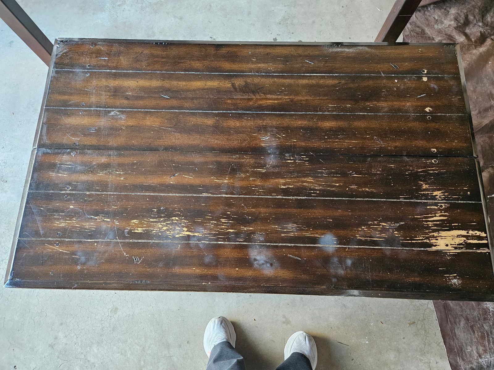 Brown fold out coffee table