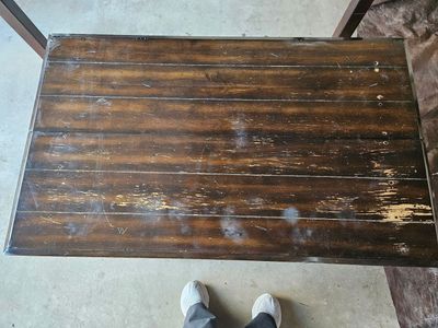 Brown fold out coffee table