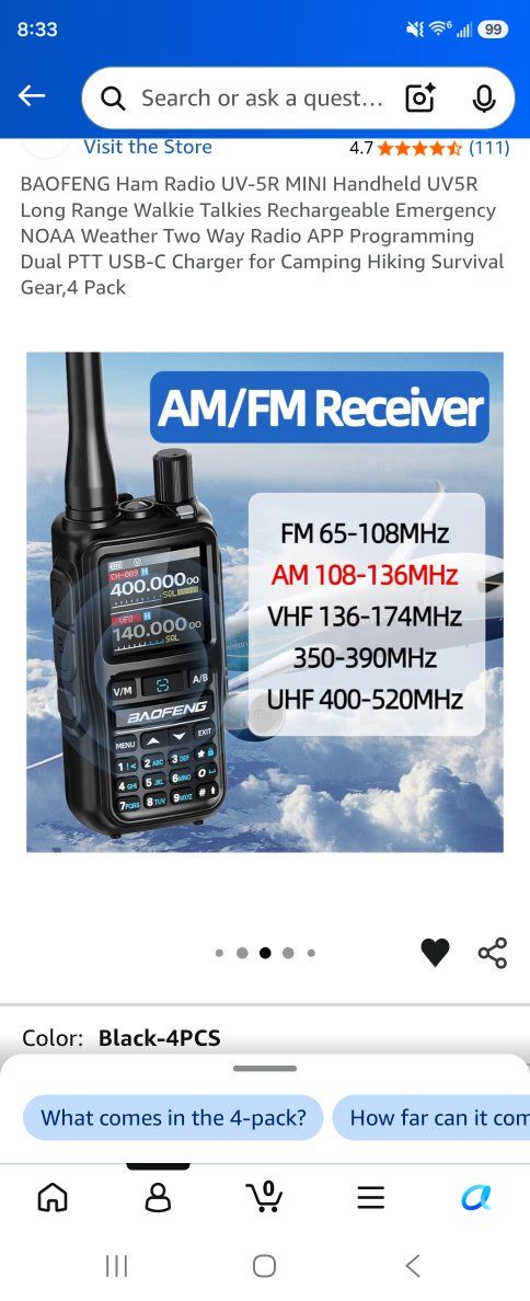 Programed uv5rm and uv5r mini HAM radios