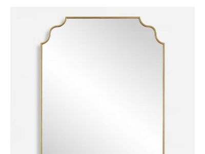Uttermost 09987 Lennyn Gold Vanity Mirror - 40" Tall x 30" Wide, Scalloped Frame