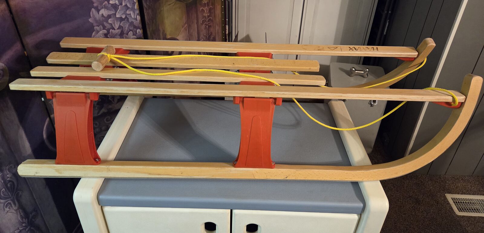 VTG HAMAX Folding Wooden Pull Sled Easy Storage Made in Norway great condition