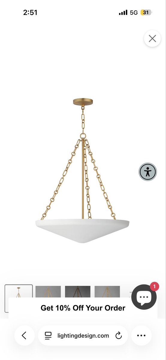 Artemis 6-Light Pendant Light Fixture in Natural Aged Brass - 23.5 Inch