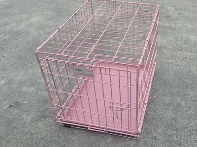 24" Pink Midwest Metal Dog Kennel Crate Cage Folds
