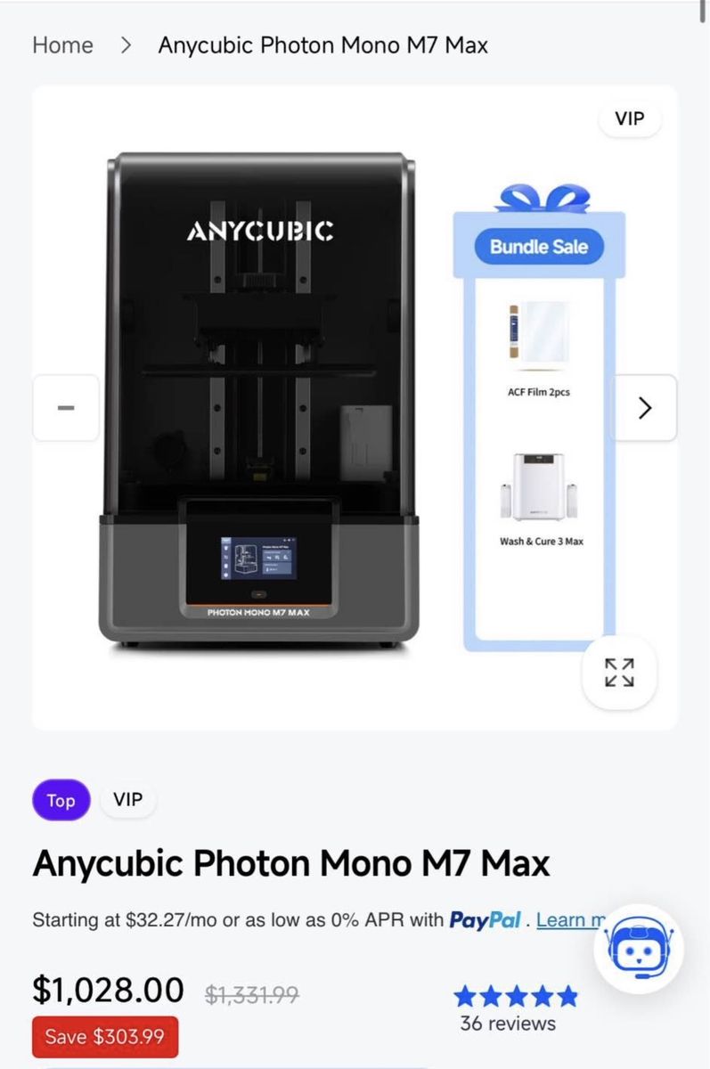 Anycubic Photon Mono M7 Max 3D Printer (New in Box)