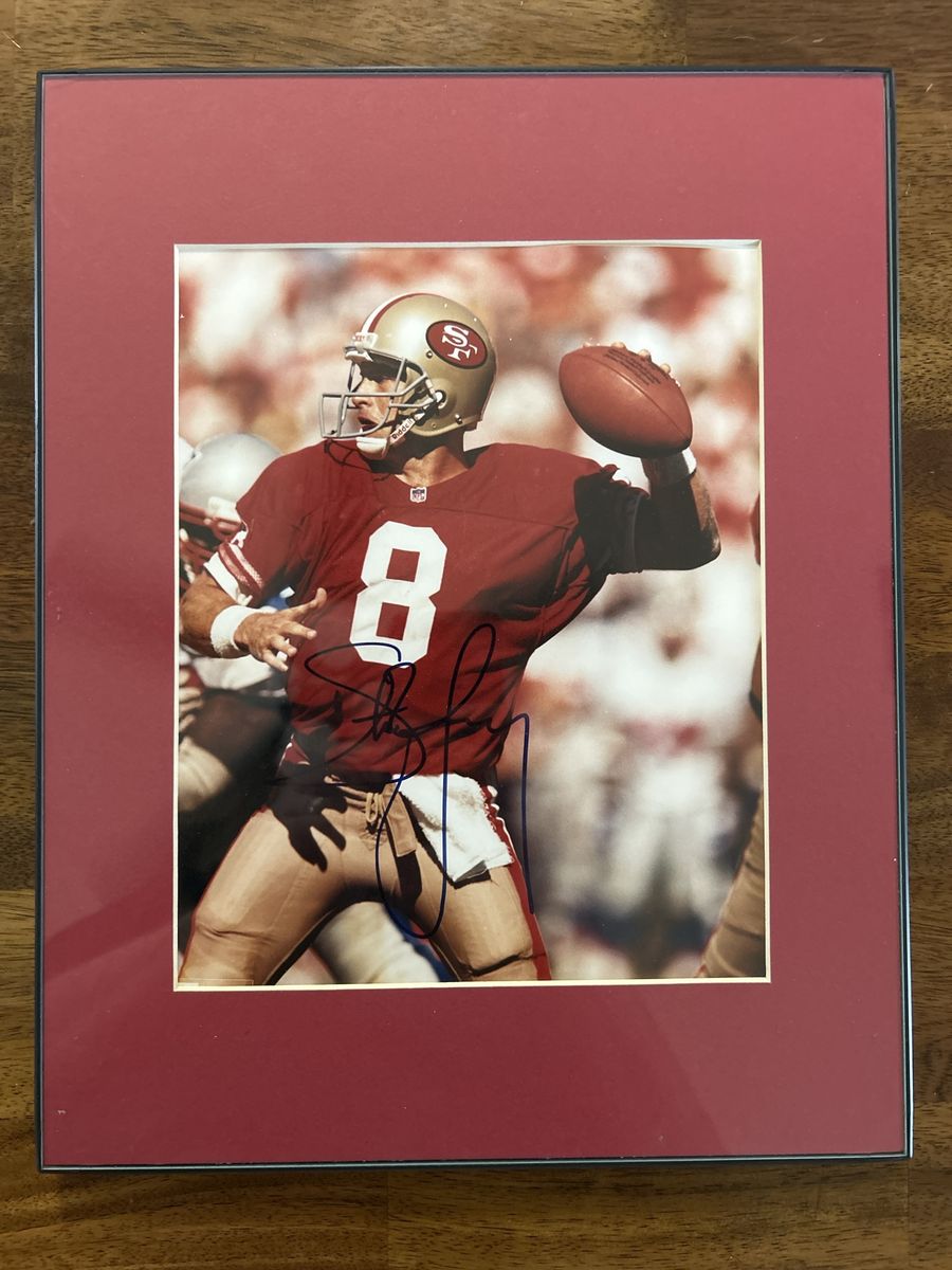 11x14 BYU COUGARS Super Star Framed & Matted Autographed Steve Young San Francisco 49ers Football Photo w/COA Certificate.