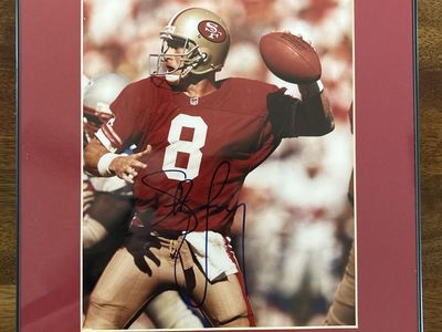 11x14 BYU COUGARS Super Star Framed & Matted Autographed Steve Young San Francisco 49ers Football Photo w/COA Certificate.