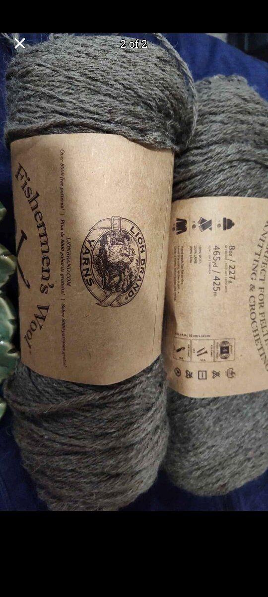 Two Skeins Lions Pure Wool Yarn