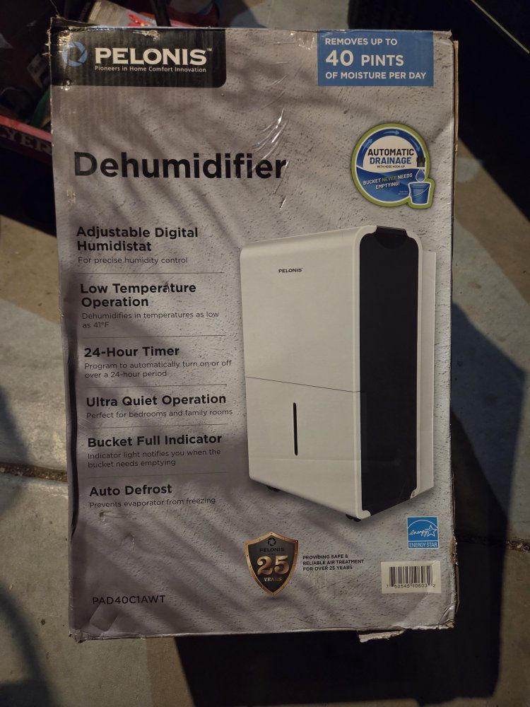 New Dehumidifier, Pelonis 40-Pint Dehumidifier