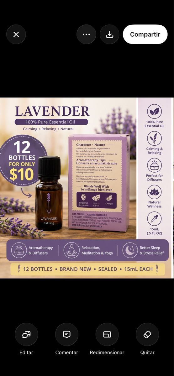 12 Lavender Essential Oils 15ml – New – $10 for the Lot