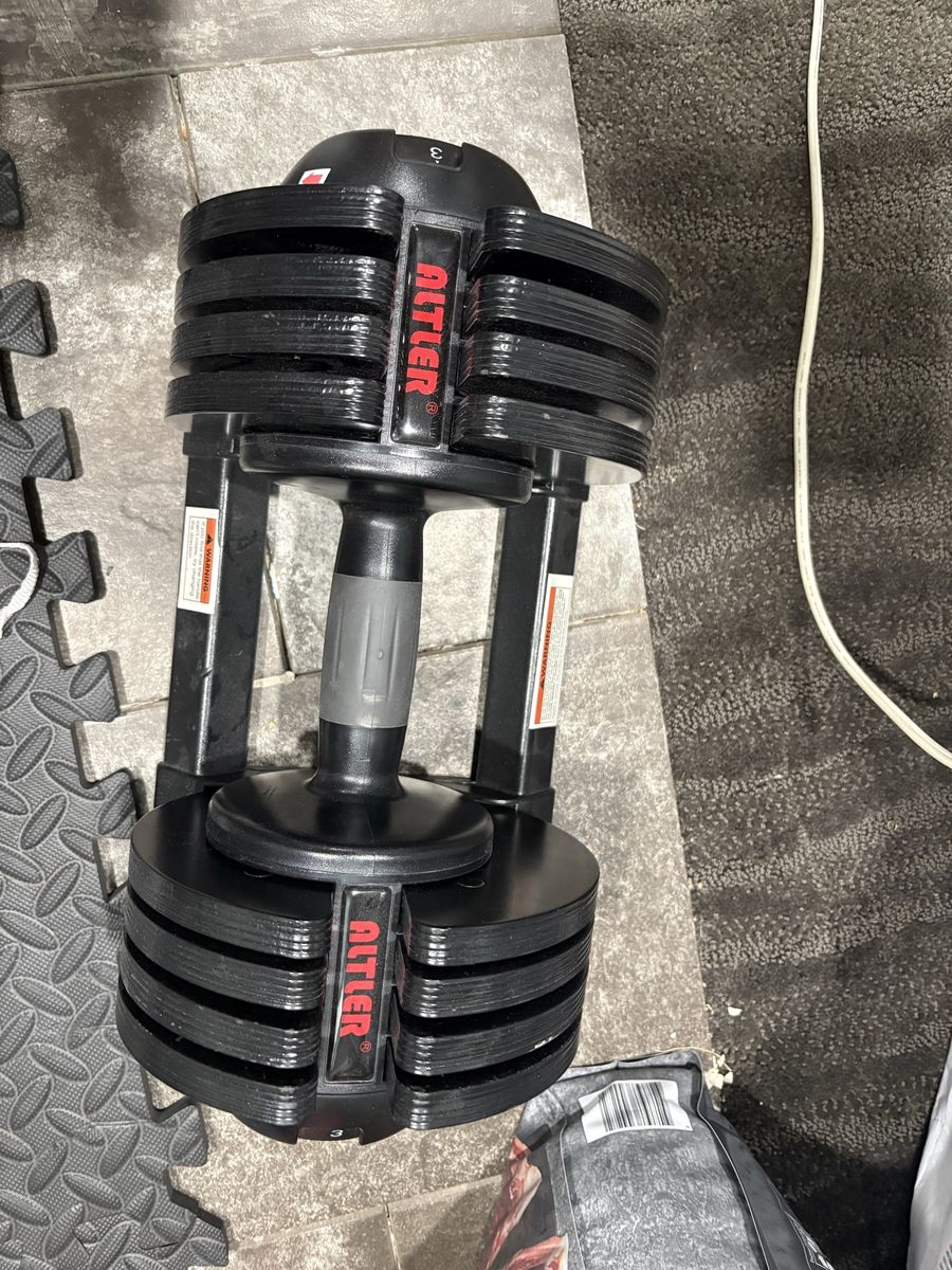 Adjustable Dumbbell, 52 lb with Stand