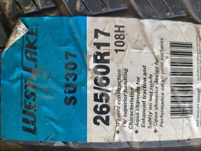 265/60/17 NEW TRUCK TIRE.