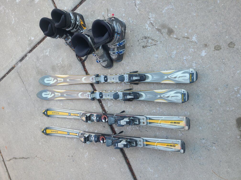 133 and 136cm skis