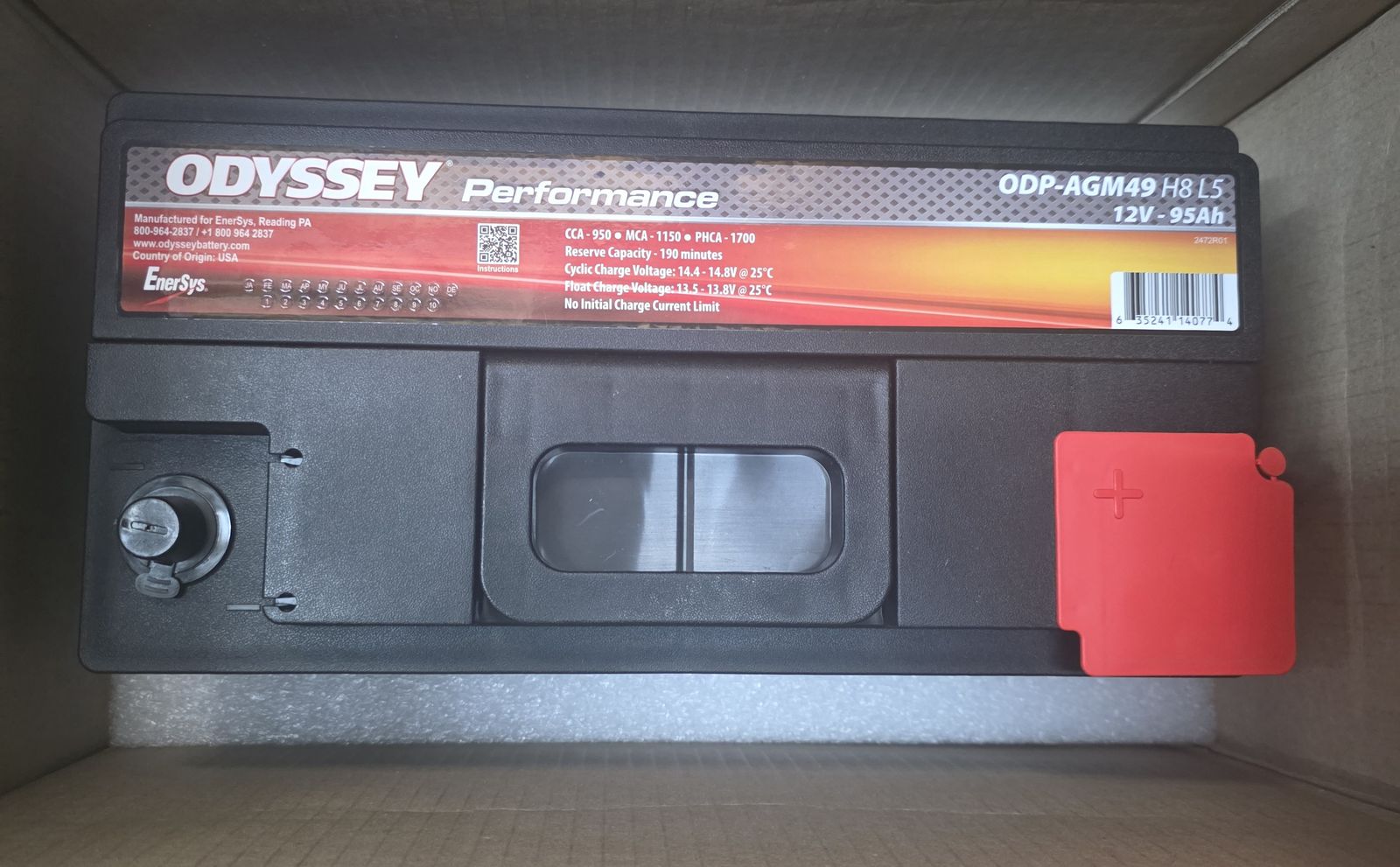 NEW Odyssey Performance AGM Battery – H8 / Group 49 – 950 CCA