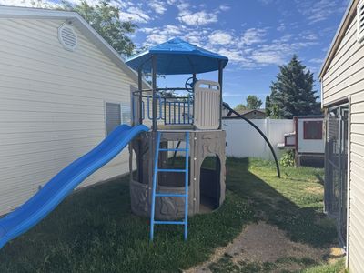 Lifetime Playset, slide, swings, playhouse
