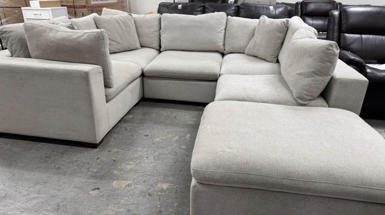 Sofa Modular 6pc ottoman fabric sectional