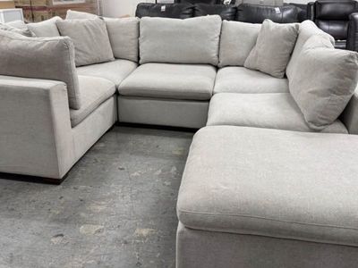 Sofa Modular 6pc ottoman fabric sectional