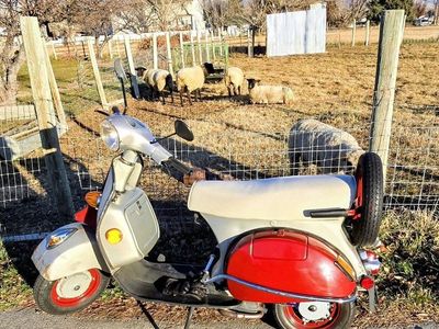 Vintage Vespa Scooter - Classic Silver Motor Scooter