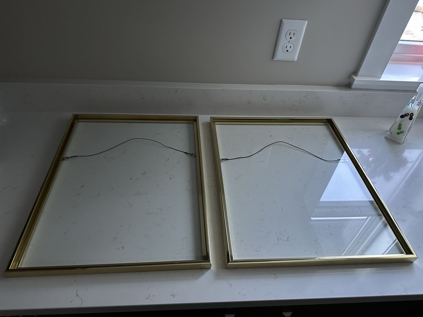 BRUSHED GOLD COLORED FRAMES w/GLASS (2)