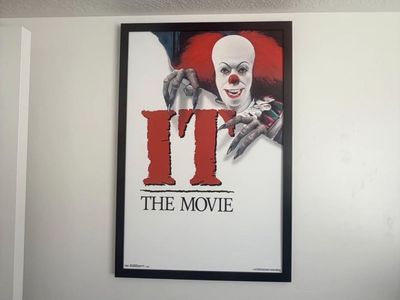 IT The Movie Pennywise Clown Horror Poster Framed Wall Art Decor