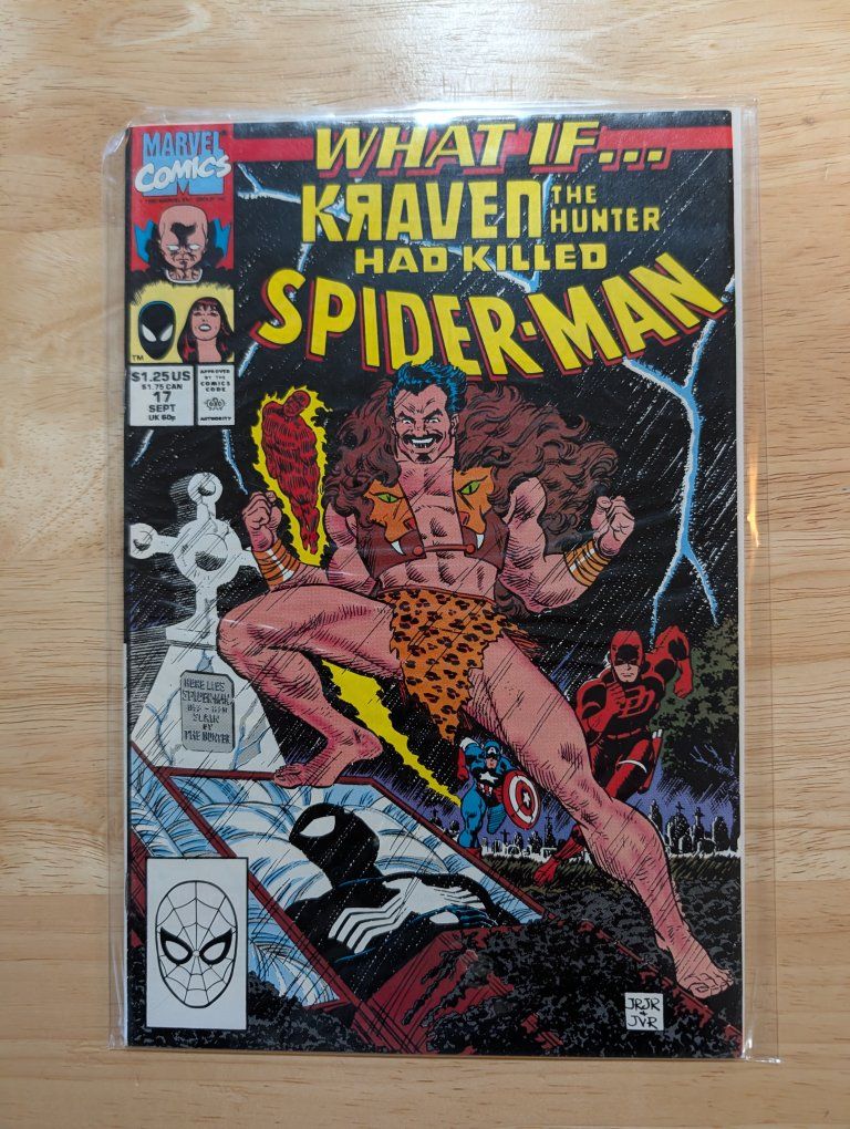 1990 MARVEL COMICS WHAT IF # 17, KRAVEN KILLED