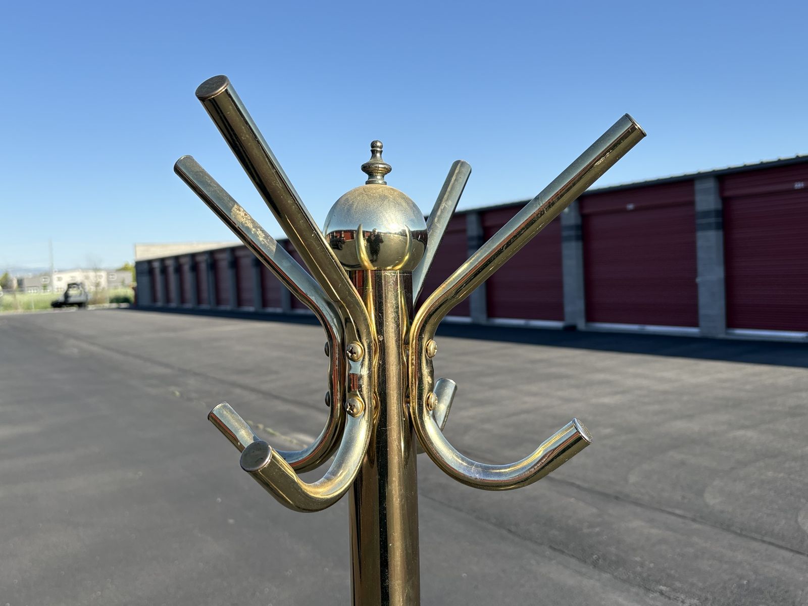 Fantastic brass coatrack, vintage mid century modern, Hollywood regency coat rack MCM