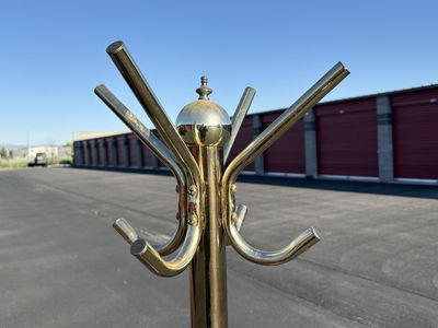 Fantastic brass coatrack, vintage mid century modern, Hollywood regency coat rack MCM