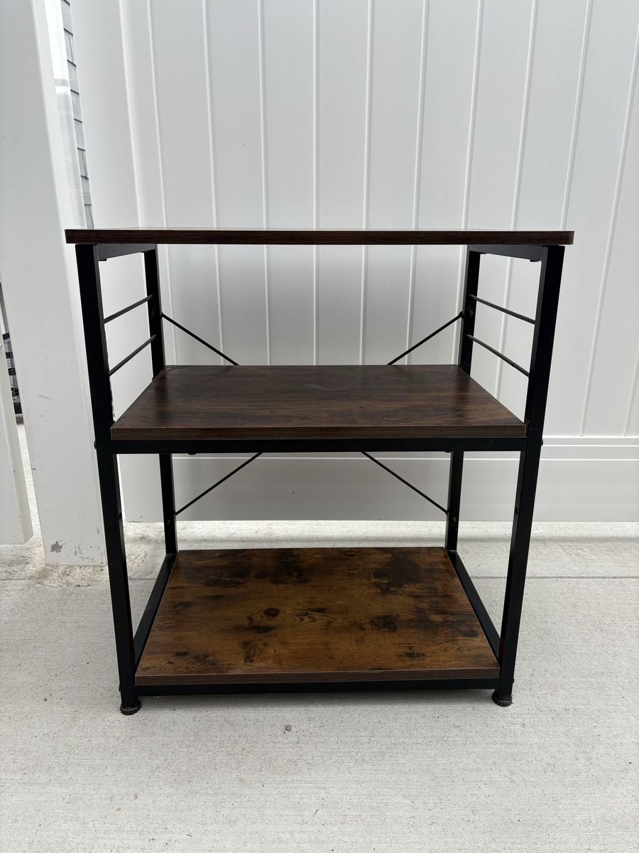 Metal and wood bar cart / utility shelf