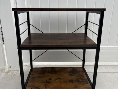 Metal and wood bar cart / utility shelf