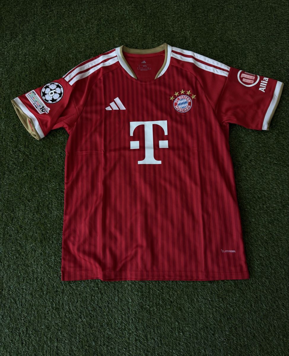 FC Bayern Adidas Red Soccer Jersey Luis Diaz #14 Foundation 10 Patch Men's Small