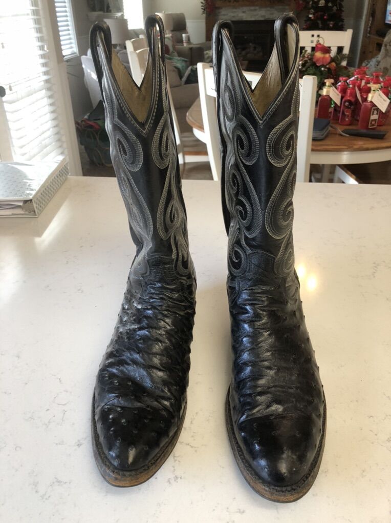 Dan Post Black Quill Cowboy Boots