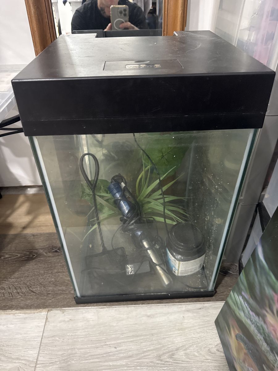 Glass Aquarium Fish Tank with Lid, Heater, & Filter - Used, Good Condition