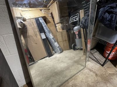 Large Rectangular Wall Mirror with Metal Frame