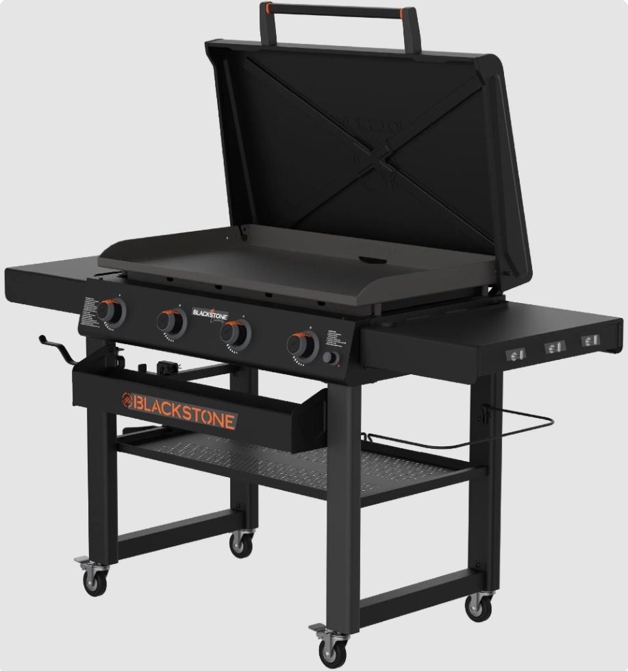Blackstone 4-Burner Gas Griddle with Hood and Side Shelves
