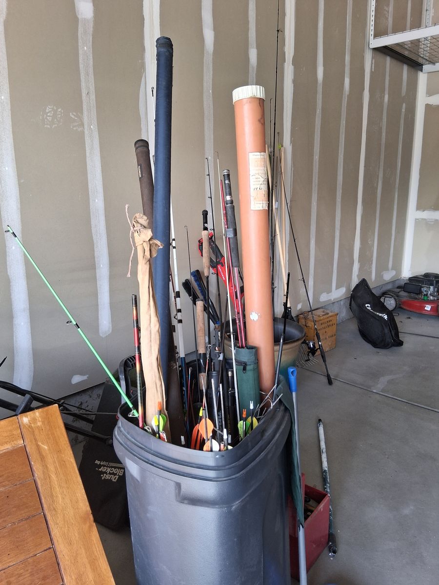 fishing poles .arrows.