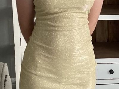 Gold with Glitter Fitted Bodycon Dress