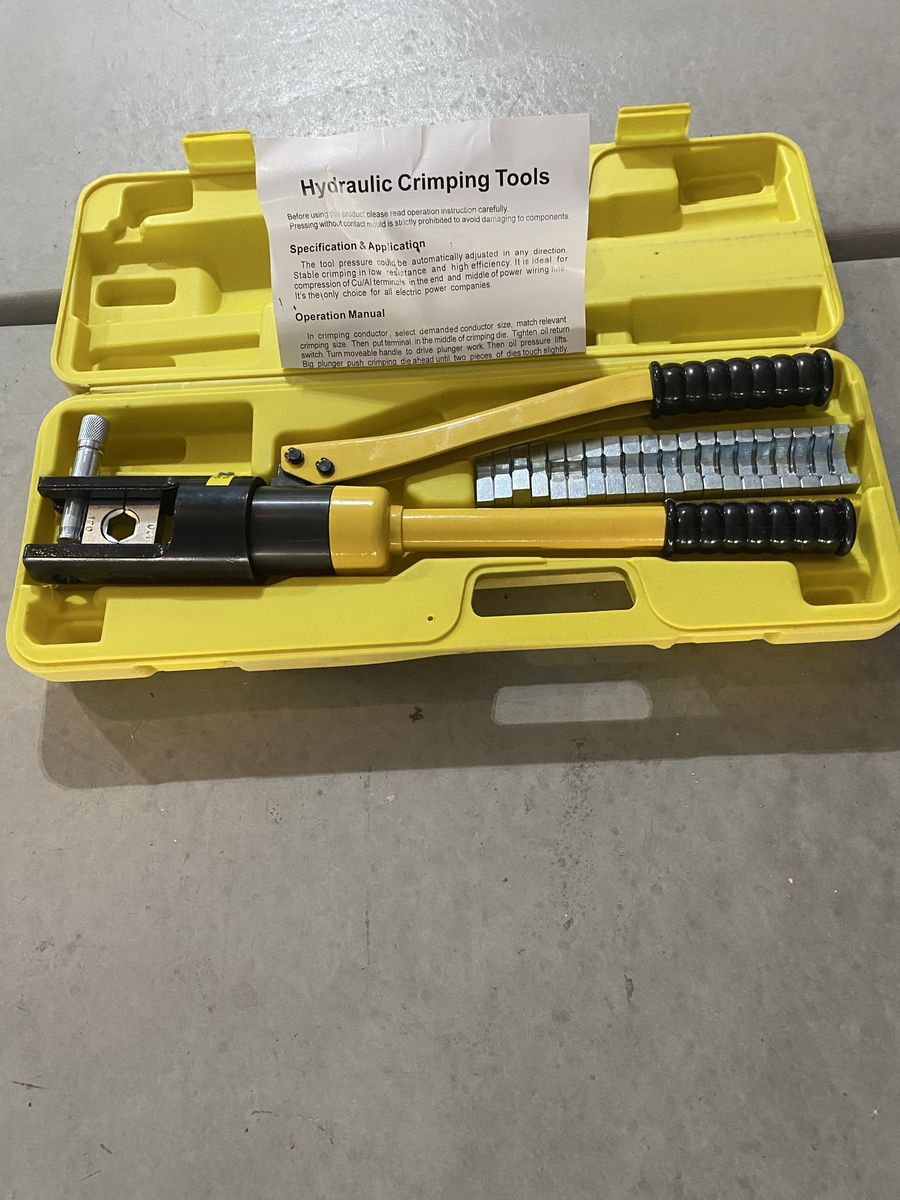 Hydraulic Crimping Tool Kit with Dies, Professional Battery Cable Lug Terminal Crimper