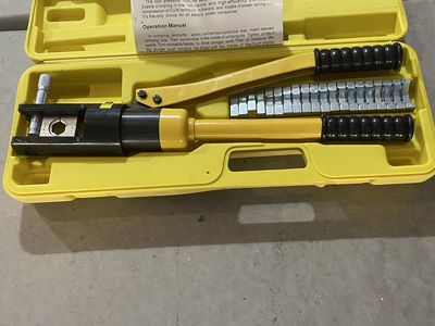 Hydraulic Crimping Tool Kit with Dies, Professional Battery Cable Lug Terminal Crimper