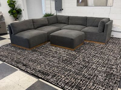 LIKE NEW!! COSTCO HENREDON MURPHY 6-PIECE FABRIC MODULAR SECTIONAL, GRAY!!
