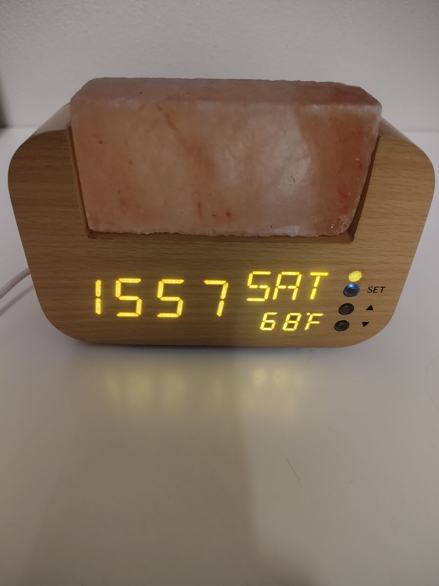 Himalayan salt lamp alarm clock