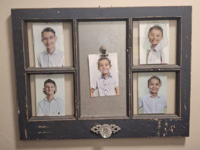 Shabby Chic Wooden Picture Frame with Glass Knobs - Rustic Multi-Photo Display