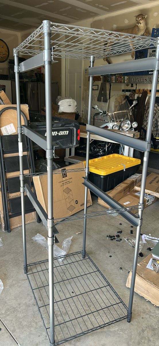 Member's Mark 5-Tier Storage Bin Rack - Durable Metal Shelving Unit, Fits 27-Gallon Totes