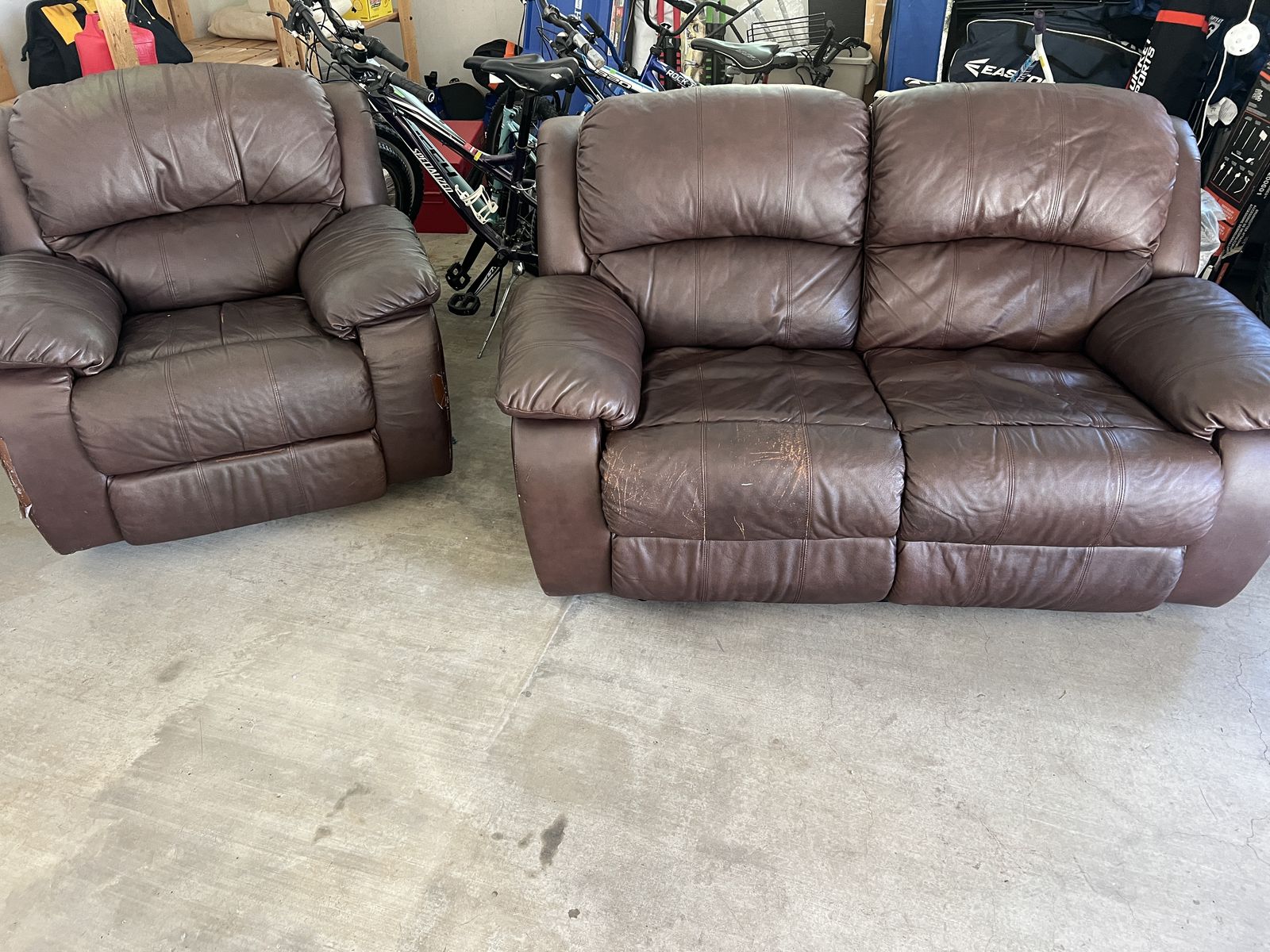 Reclining Chair and Reclining Loveseat