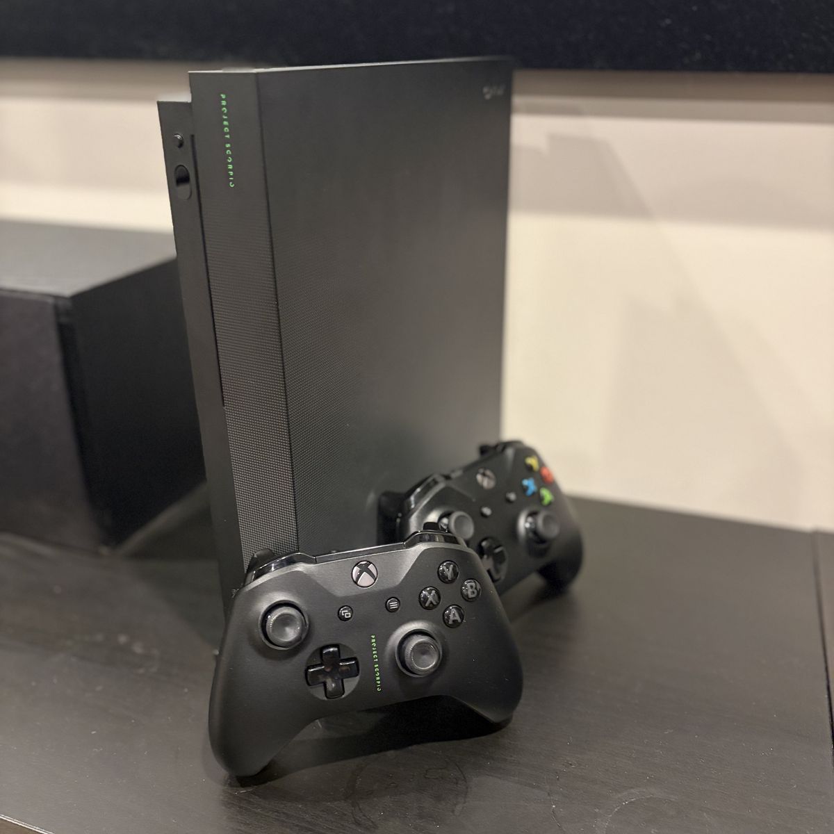 Limited Edition Project Scorpio Xbox One X with Project Scorpio controller and Xbox One controller
