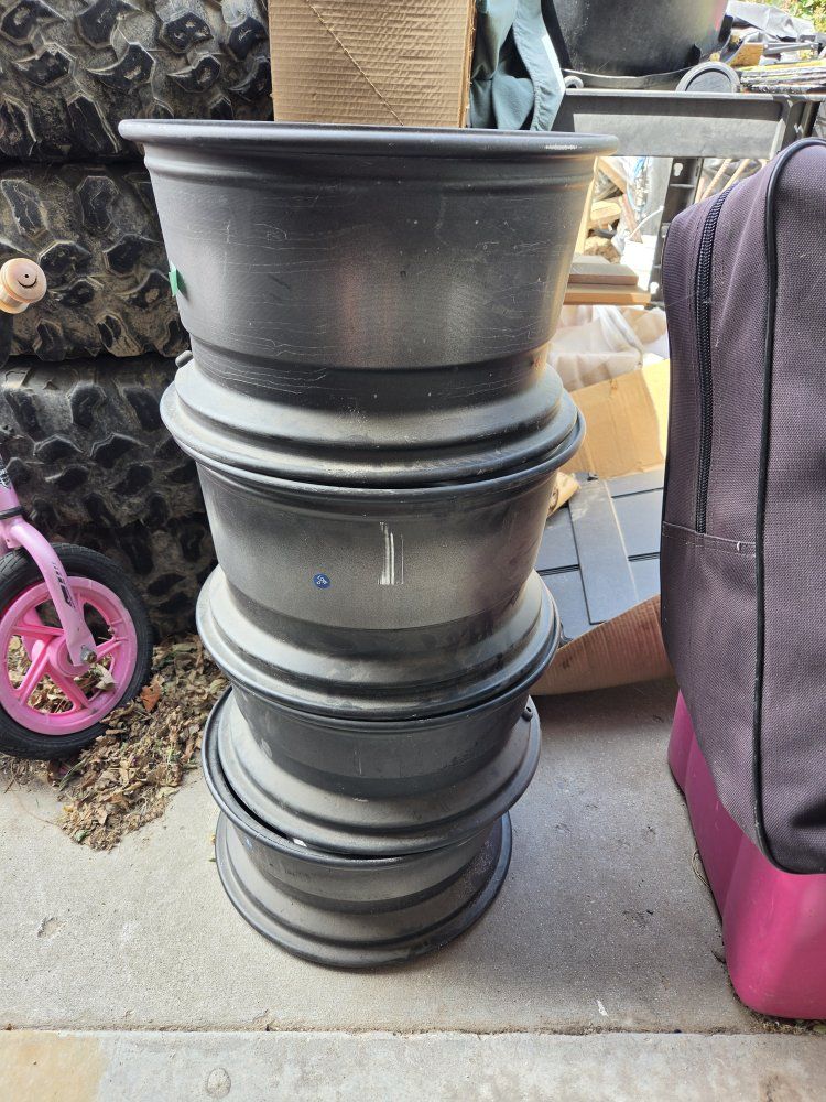 Used 14x8AT Wheels - Set of 4, ET63.5, 4x110 Bolt Pattern - Good Condition