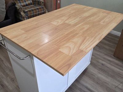 Rolling Kitchen Island with Drop-Leaf Extension – $150 | Pickup Only