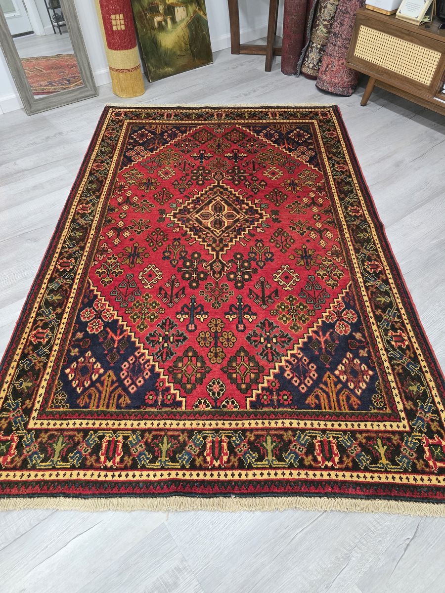 Handwoven Persian Joshegan Wool Rug, 6'9" x 4'5"