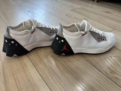 Nike Jordan ADG 2 Golf Shoes in the White/Black/Fire Red colorway