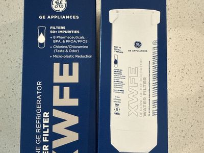 2 GE Appliances XWFE Genuine Refrigerator Water Filter - Filters 50+ Impurities, Micro-plastic Reduction
